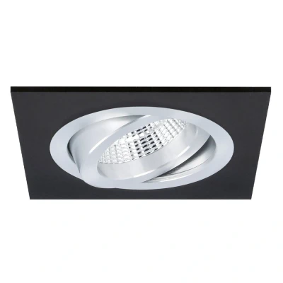 Afbeelding van Yphix Torino Inbouwspot Zwart/aluminium Vierkant Kantelbaar 1 Lichtpunt 93x93mm LEDdirect.nl