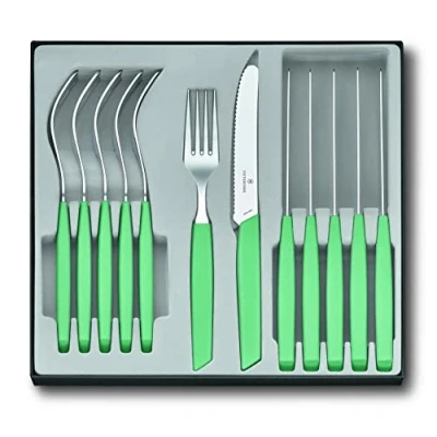 Afbeelding van Victorinox Bestekset Swiss Modern 12 delig Pastel Groen RVS/PP