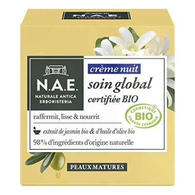 Afbeelding van N.A.E. Nachtgezichtscrème Biologisch gecertificeerd Wereldwijde verzorging Rijpe huid biologische jasmijn extract en olijfolie 98% ingrediënten van natuurlijke oorsprong