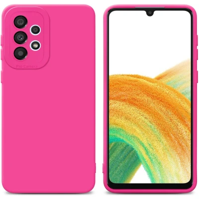Afbeelding van Cadorabo Hoesje geschikt voor Samsung Galaxy A33 5G in Fluid HOTPINK Beschermhoes gemaakt van flexibel TPU silicone Cover Case