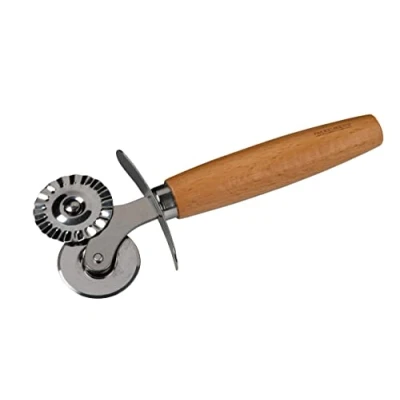 Afbeelding van Fackelmann Ravioli , mond of koekjesroller, deeggraad van roestvrij staal met zinklegering, voor zelfgemaakte pasta, ergonomische handgreep beukenhout