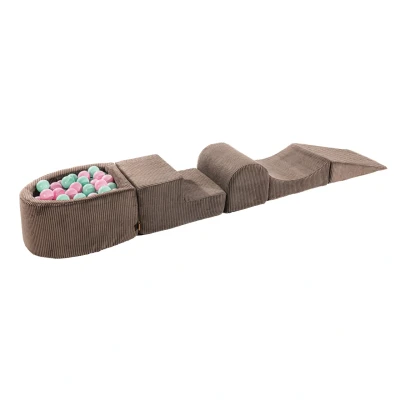 Afbeelding van Stijlvolle Zachte Bruine Speelset met Ballenbak Ballenbakje België Pastel Roze/Munt