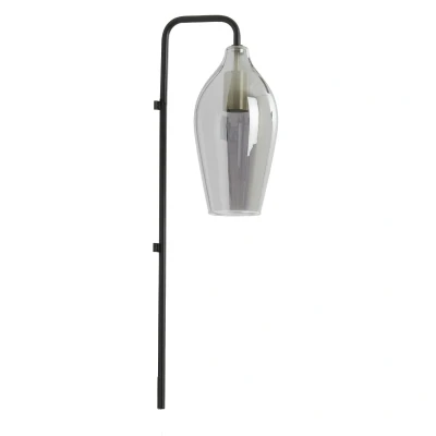 Afbeelding van Light&amp;living Wandlamp 28x20x65 cm LUKARO glas smoke+mat zwart