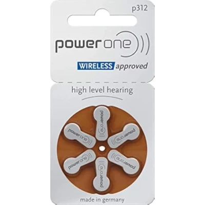 Afbeelding van 180 stuks PowerOne gehoorapparaatbatterijen maat type 312 PR41 ZL3
