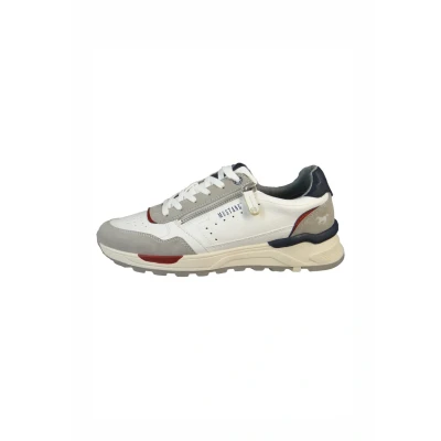 Afbeelding van Mustang Sneakers laag, Heren, Maat: 41, Hellgrau weiss Textiel/ synthetisch