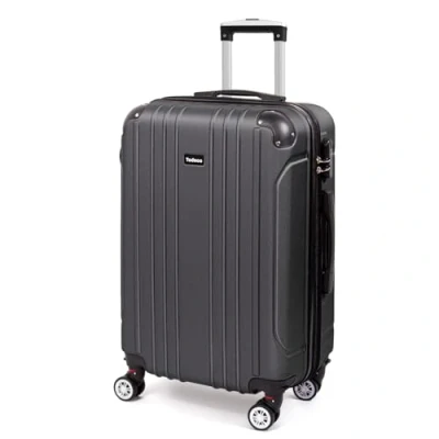 Image de Todeco Valise Moyenne Taille 68cm, de Voyage, Rigide e Légère ABS Voyage à roulettes Valises, 4 Doubles Roues, 68x45x26cm, Gris Anthracite