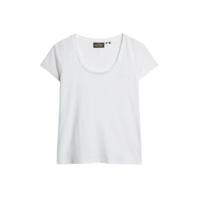 Afbeelding van Superdry Scoop Neck Tee Dames T shirt Wit Maat L