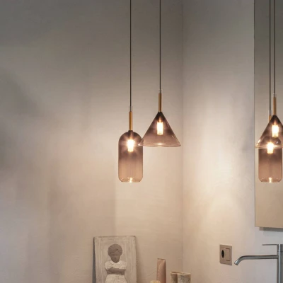 Afbeelding van Ideal Lux Empire Cono hanglamp, glas helder/rookgrijs