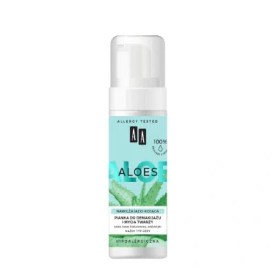 Afbeelding van 100% Aloë Vera Extract make up remover en face wash hydraterend verzachtend schuim 150ml