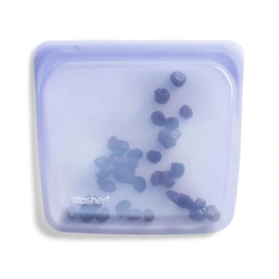 Afbeelding van Stasher Herbruikbare siliconen opbergtas voor sandwich (lavendel) opbergdoos het bereiden van maaltijden lunch, reizen, make up, gymtas vriezerbestendig,
