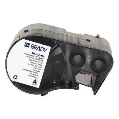 Image de BMP53 Étiquettes en polyester Brady M5 112 490 31,75 mm x 9,53 (d&#039;origine) noir sur blanc