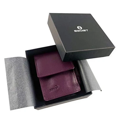 Afbeelding van EGOIST Sigarettenhouder Echt Leer Sigarettendoos Reisaccessoires Paars, 9 cm, Sigarettenhouder, Paars.,