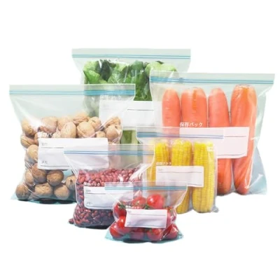 Afbeelding van 65 stuks vrieszakken, BPA vrij, herbruikbaar, voor levensmiddelen, opbergzakken, ritszakken, keukenzakken, groenten, melk, snacks, vlees