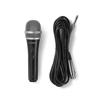 Afbeelding van Microfoon Nedis 5 meter (Dynamisch, Trekontlasting, Gevoeligheid 72 dB, Jack 6.35 mm)