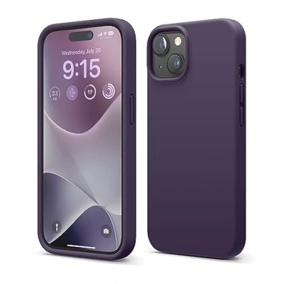 Afbeelding van elago Liquid Silicone Case Compatibel met iPhone 15, Siliconen van hoge kwaliteit, integraal beschermend omhulsel [4 laags schokbestendige structuur], zachte anti kras microvezel voering (Intens