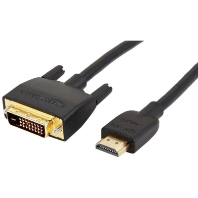 Afbeelding van Amazon Basics HDMI A naar DVI adapterkabel 0,9 m (niet geschikt voor scart of VGA aansluiting) zwart