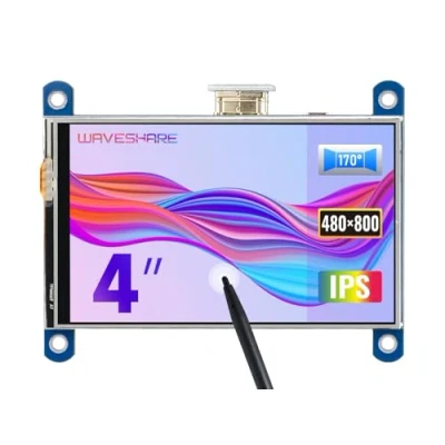 Afbeelding van Waveshare 4inch Display for Raspberry Pi 4 Resistive Touchscreen IPS Moitor Panel 800x480 Resolution HDMI LCD Compatible All Raspbian/Ubuntu/Kali/Retropie Drivers Provided