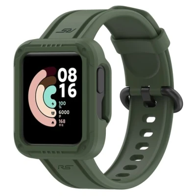 Afbeelding van Siliconen sportband met case Donkergroen Xiaomi Redmi Watch 2 (Lite)