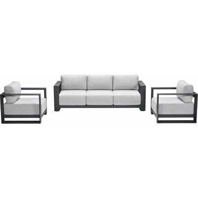 Afbeelding van Garden Impressions Malakka loungeset 3 delig carbon black/valley sand
