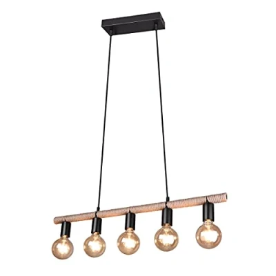Afbeelding van REALITY EINAR Hanglamp Zwart mat excl. 5x E27 40W