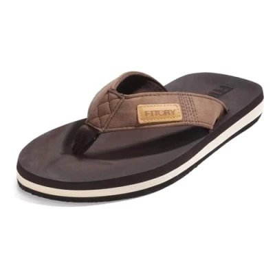 Afbeelding van FITORY Comfortabele herenslippers, zomer, antislip, strand en zwembadschoenen, maat 40 46 EU, Bruin