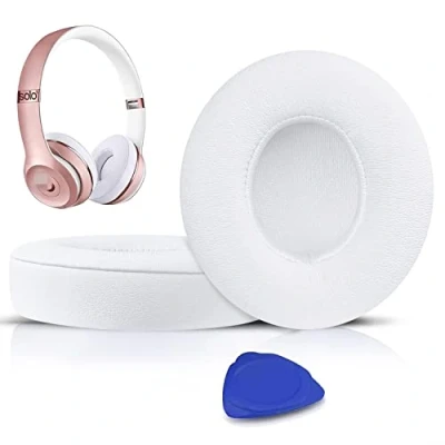 Afbeelding van SoloWIT® Vervangende oorkussens voor Beats Solo 2 &amp; 3, Solo2 Solo3 draadloze on ear hoofdtelefoon (on ear), kussen van eiwitleer, geluidsonderdrukking, traagschuim