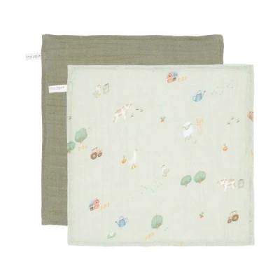 Afbeelding van Little Dutch Monddoekjes 25x25 Farm Olive 2st