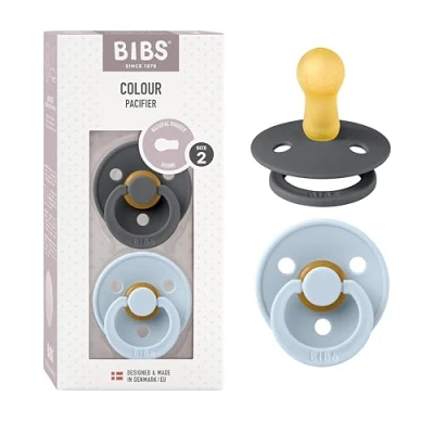 Afbeelding van Bibs Fopspeen T2 (6 18mnd) Iron/Baby Blue