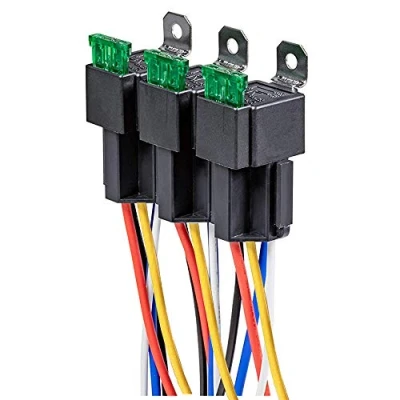 Afbeelding van Gebildet 3 autorelais 12 V, 5 polig SPDT met ATO/ATC 30A bladzekeringen, normaal open voor de auto, stekker AWG draden