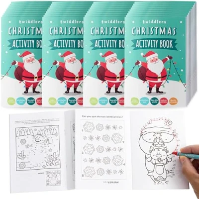 Afbeelding van THE TWIDDLERS 36 Mini Kerst Puzzelboeken, Kleine Puzzelboekjes voor Kinderen, 14cm Kinderfeestjes, Verjaardagen, Uitdeelcadeautjes, Traktaties, Kerstsokken Vuller