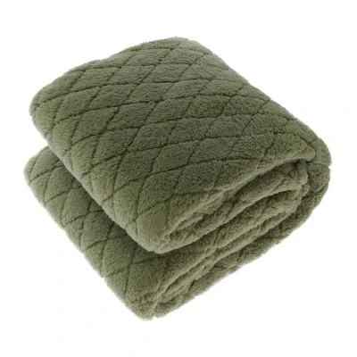 Afbeelding van Unique Living Ezra Fleece Plaid XL 220x240 cm Oil Green