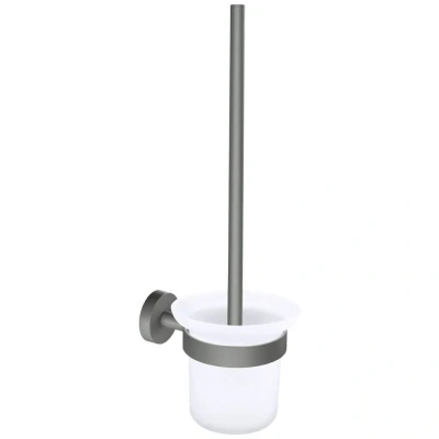 Afbeelding van tesa MOON GREY Toiletborstelset Lijm Metaal