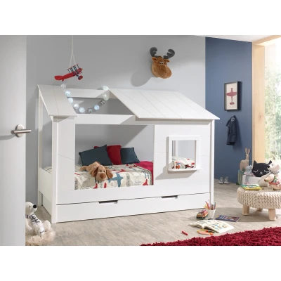 Afbeelding van LUCEVI Housebed 26 Huisbed + Rolbed Wit 90x200 cm