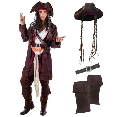 Afbeelding van Fun Shack piratenkostuum voor heren, piratenkostuum, volwassenen, Halloween kostuum maat M