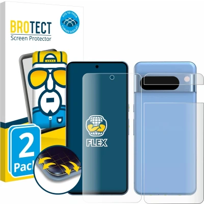 Afbeelding van BROTECT Screenprotector voor Google Pixel 8 Pro (Voor+Achter) Folie Beschermfolie transparant volledig dekking (2 Stuks)
