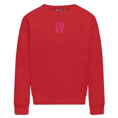 Afbeelding van ONLY KOGDITTE LIFE L/S COLOUR CS SWT Meisjes Trui Mars Red Love/Fuchsia Purple