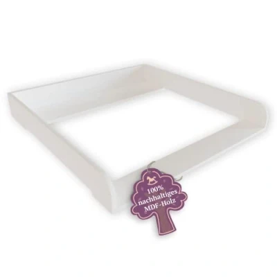 Afbeelding van Puckdaddy luiertafel Lasse geschikt voor Hemnes commode en andere 80 x 10 cm van wit hout hoogwaardige met montagemateriaal wandmontage