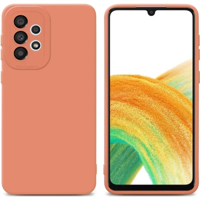Afbeelding van Cadorabo Hoesje geschikt voor Samsung Galaxy A33 5G in Fluid LICHT ORANJE Beschermhoes gemaakt van flexibel TPU silicone Cover Case