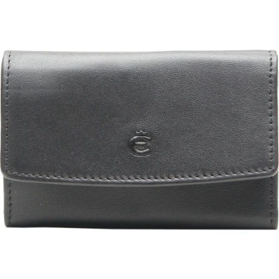 Afbeelding van Esquire Leren Sleutelgeval Logo Key Case Black Zwart