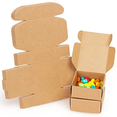 Afbeelding van Belle Vous 50 Pak Bruine Kraft Geschenkdozen 5,6 x 2,5 cm Makkelijk te Assembleren Presentatie Geschenk Doosjes Feestjes, Verjaardagen, Huwelijken, Vakanties
