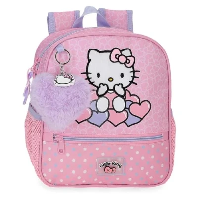 Afbeelding van Hello Kitty Hearts &amp; Dots Voorschoolse rugzak, Roze, 23 x 25 10 cm, polyester, 5,75 l, kleuterrugzak, Kleuterrugzak