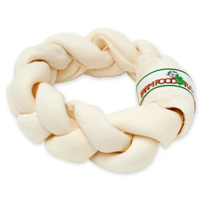 Afbeelding van Farm Food Rawhide Dental Braided Donut Rund Hondensnacks Large