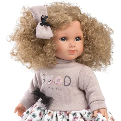 Afbeelding van Llorens pop Elena gebloemde jurk 35 cm