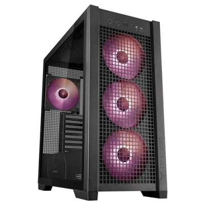 Afbeelding van Asus TUF Gaming GT302 ARGB Midi tower PC behuizing Zwart 4 voorgeïnstalleerde ventilators, Geïntegreerde verlichting, Stoffilter, Zijvenster
