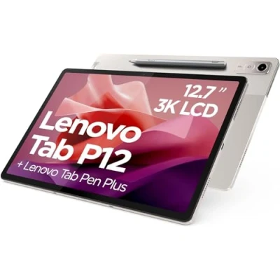 Afbeelding van Lenovo Tab P12 Tablet 12,7 inch 3K (MediaTek Dimensity 7050, 8 GB RAM, 256 GB, uitbreidbaar tot 1 TB, 4 luidsprekers, Wi Fi 6, Bluetooth 5.1, Android 13) Haverkleur Inclusief Pen Plus