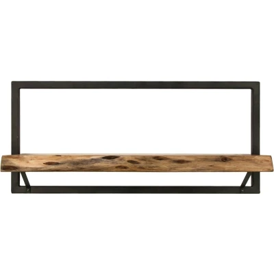 Afbeelding van HSM Collection Wandplank Levels Live Edge 70x32 cm acacia/ijzer