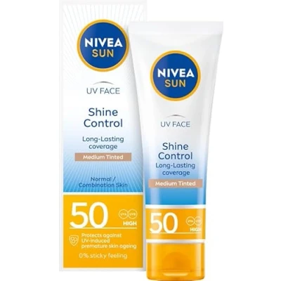 Afbeelding van Sun UV Face Shine Control matterende gezichtscrème met hoge beschermingsfactor SPF50 Medium Getint 50ml
