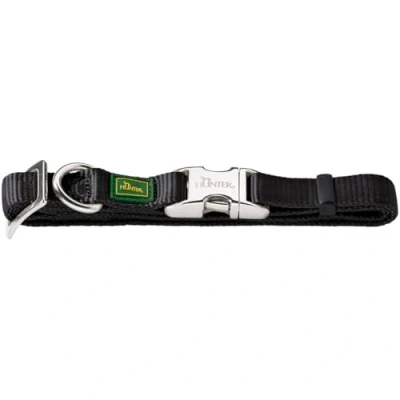 Afbeelding van Hunter Klikhalsband Alu Nylon Soft Zwart Hondenhalsband 45 65x2.5 cm