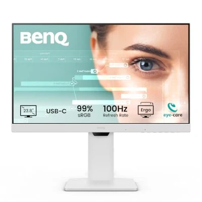 Image de BenQ GW2486TC Moniteur de bureau à domicile IPS 1080p 24 pouces, FHD, USB C (alimentation 65 W), 100 Hz, soin des yeux, design ergonomique, hub USB, chaîne en marguerite, taux rafraîchissement