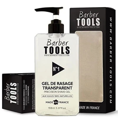 Image de BARBER TOOLS Gel de rasage transparent 150ml Pour un précis des contours barbe (visibilité, glisse et protection maximale) FABRIQUE EN FRANCE (150 ml)